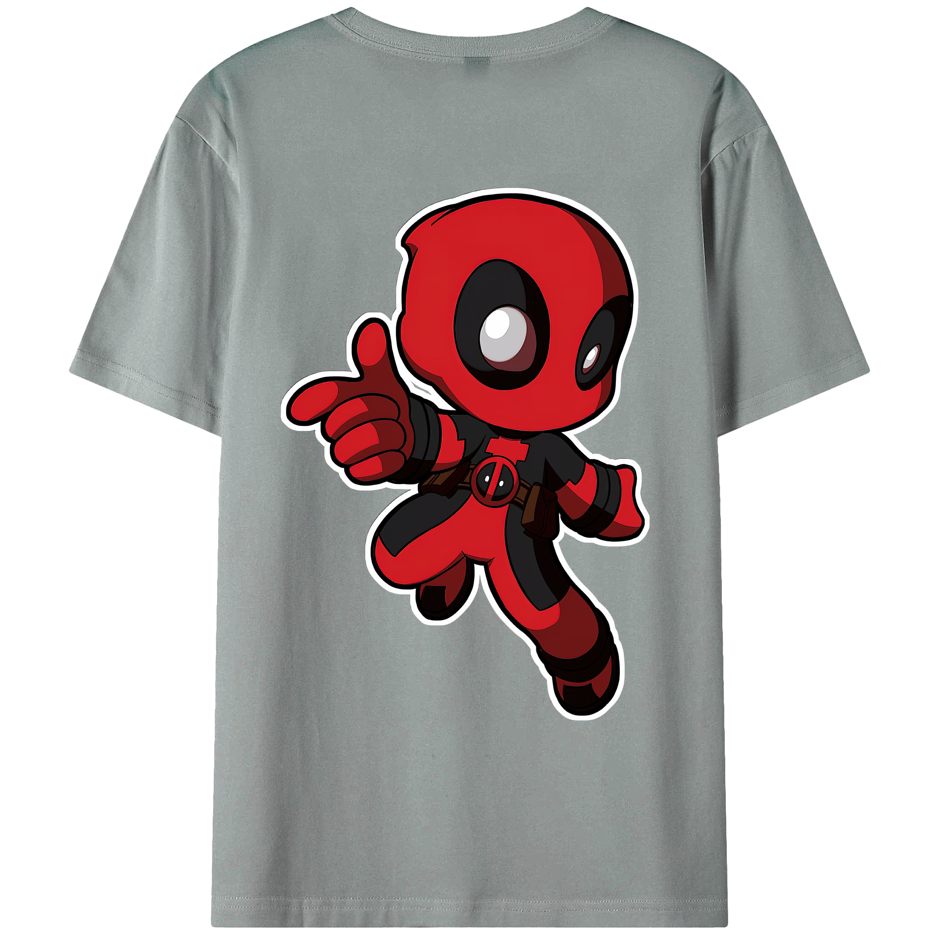 （画像用） Deadpool デッドプール 綿100％ メンズ半袖Tシャツ（バックプリント） 通気性